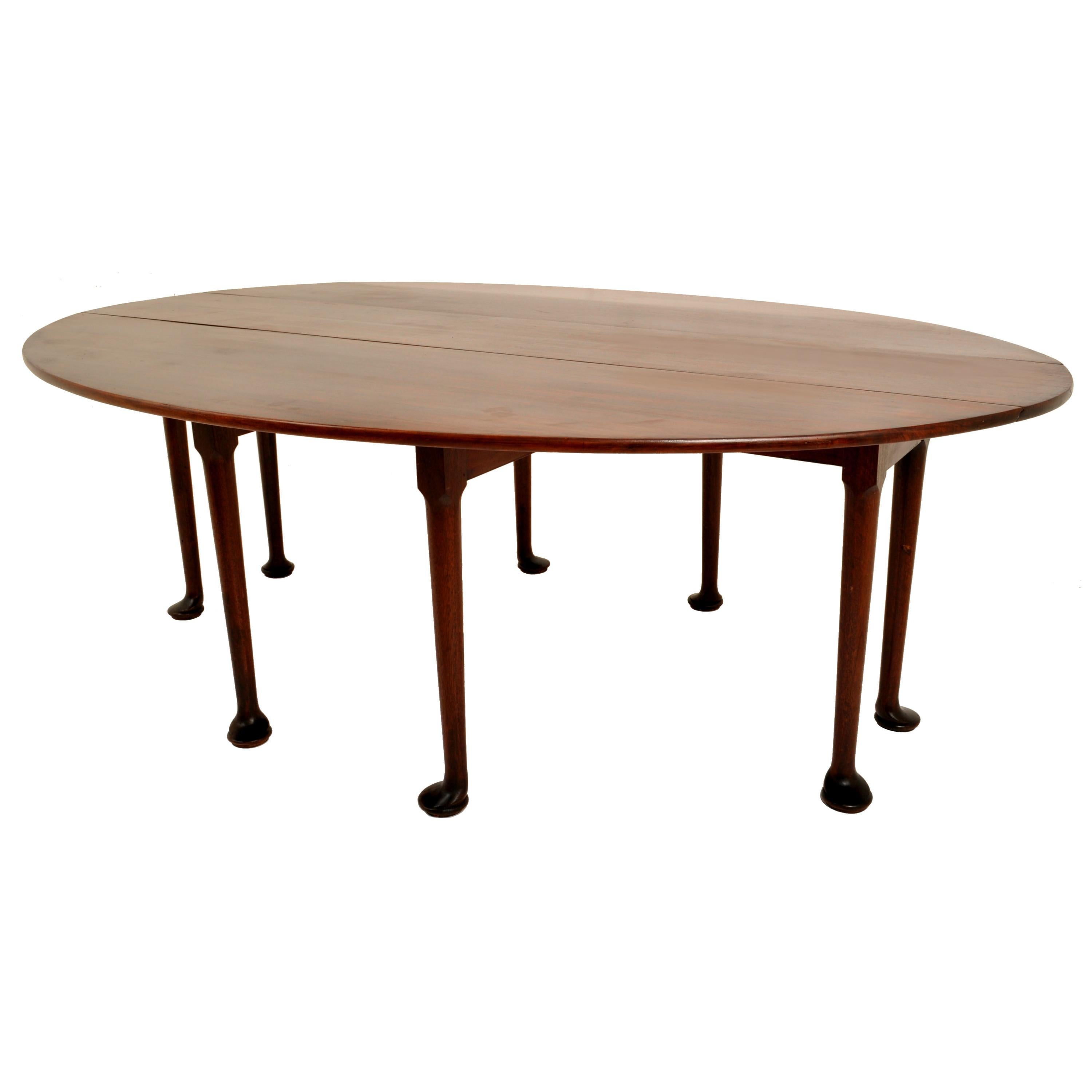 Antique Irish Mahogany George III Long Wake Harvest Hunt Dining Table, 1760 In Good Condition In Portland, OR