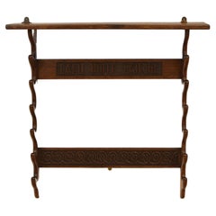 Antique Irish Oak Gun Rack Gaelic Carved Greeting "Cead Mile Failte" Circa 1900