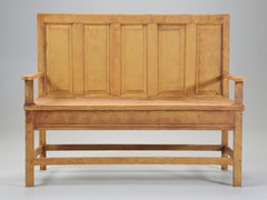 Antique Irish Pine Bench in an Old Scumbled Painted Finish Late 1800's Original