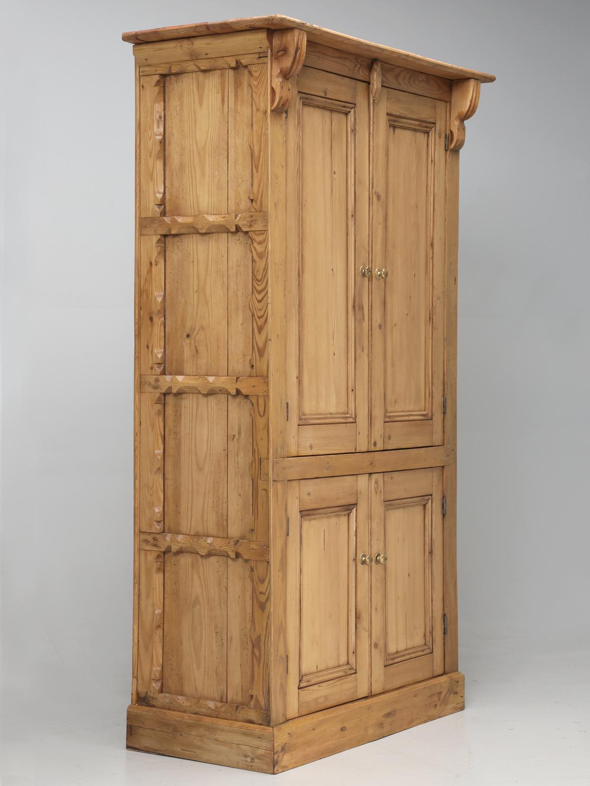 One of our absolute, all-time favorite pieces of Antique Irish pine Folk Art and we purchased this Irish pine cabinet, or cupboard in England over 20 years ago, in the county of York. Wonderfully detailed sides, in a technique that I have rarely