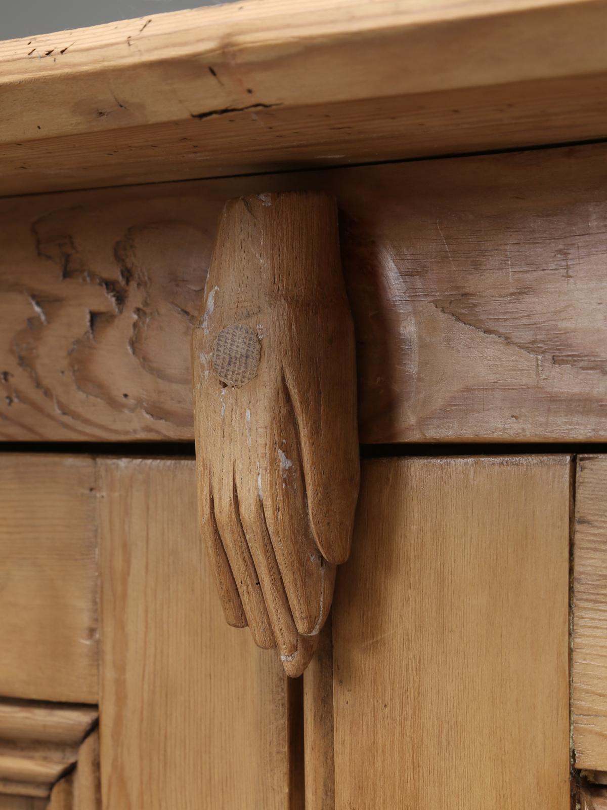 Antique Irish Pine Folk Art Cabinet or Cupboard 1