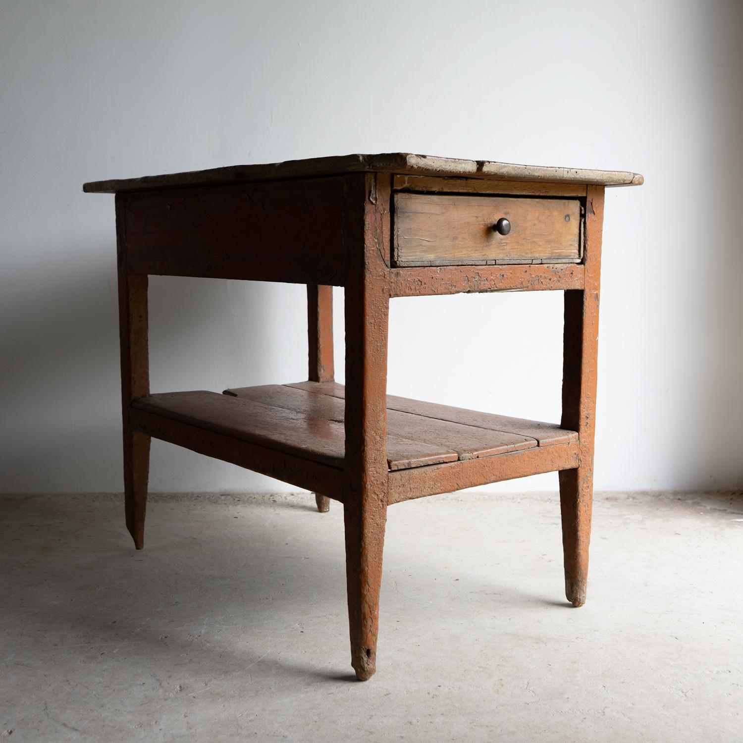 Antique Irish Primitive Painted Pine Scullery Table, 19th Century In Good Condition For Sale In Bristol, GB
