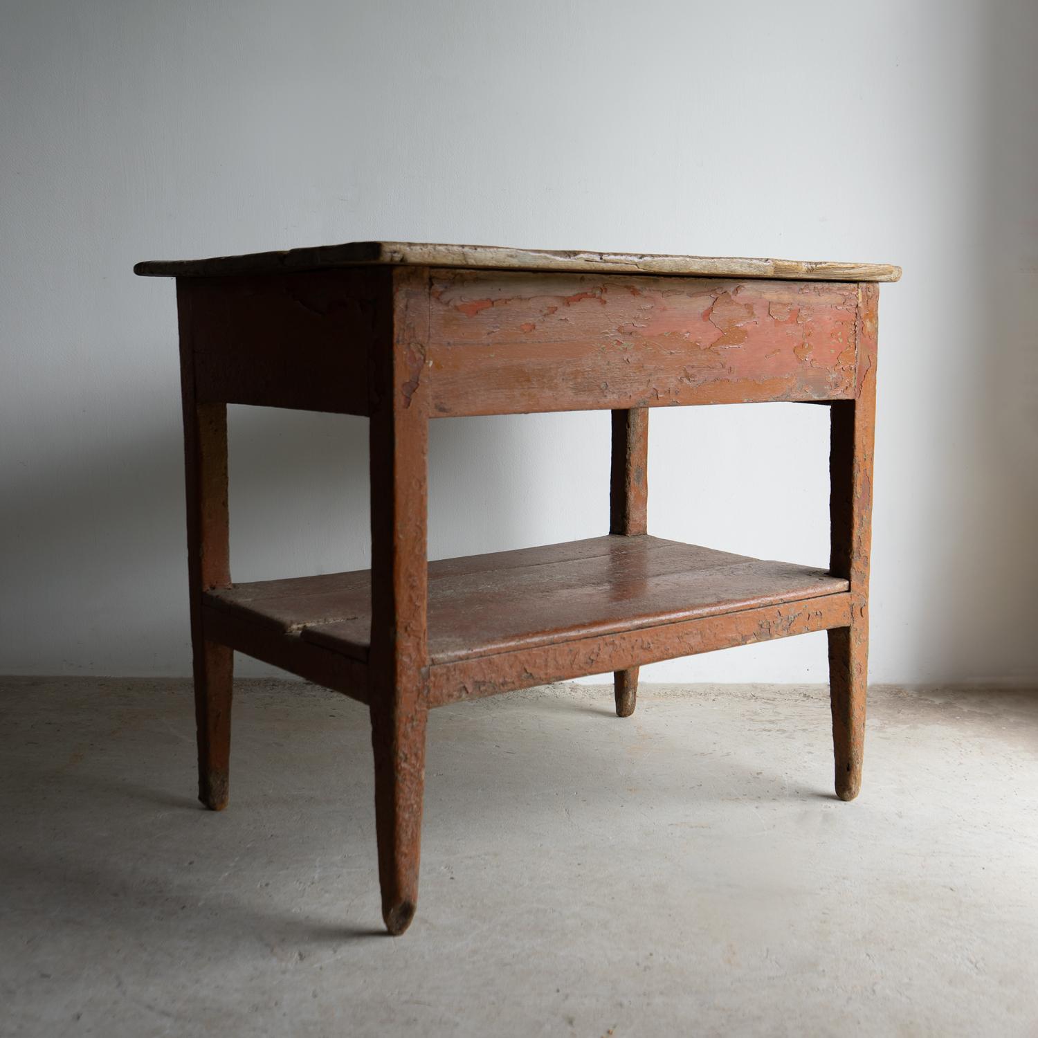 Antique Irish Primitive Painted Pine Scullery Table, 19th Century For Sale 3