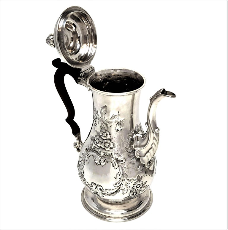 English Antique Irish Provincial Silver Coffee Pot Cork 1775 18th Century Georgian For Sale