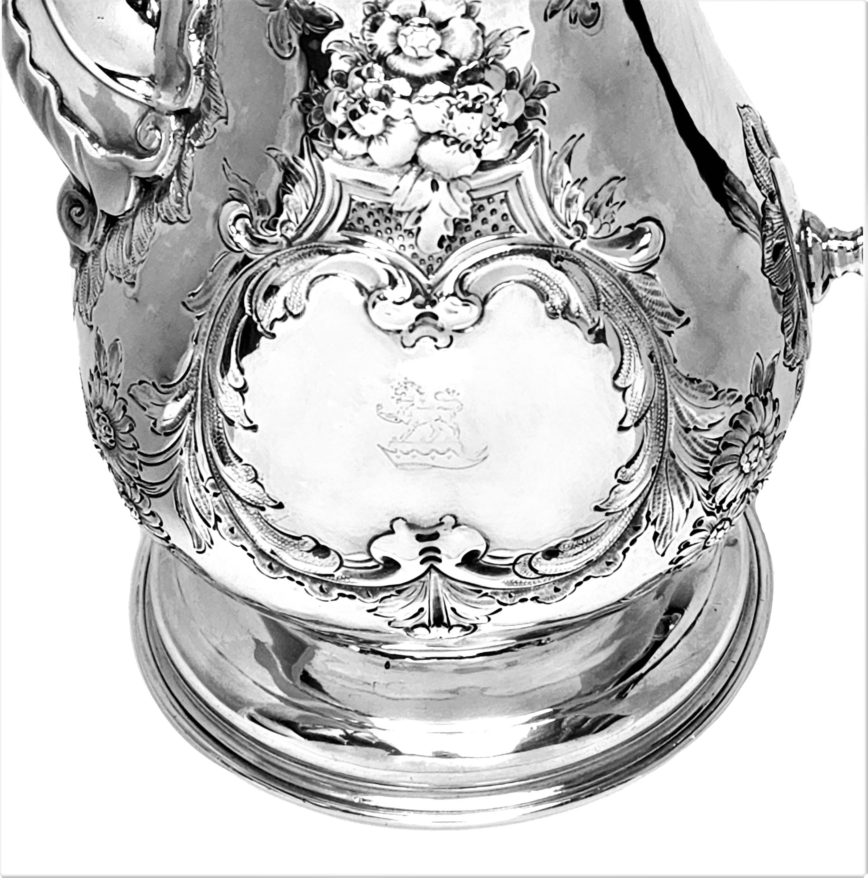 Sterling Silver Antique Irish Provincial Silver Coffee Pot Cork 1775 18th Century Georgian For Sale