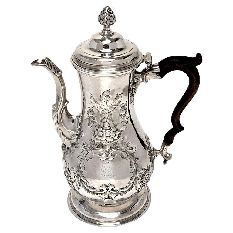 Antique Irish Provincial Silver Coffee Pot Cork 1775 18th Century Georgian For Sale