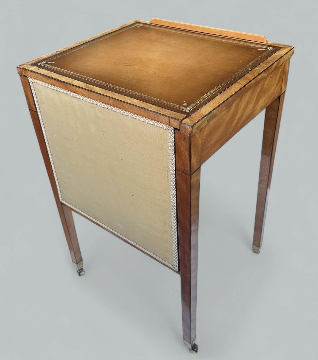Antique Irish Satinwood Writing Desk Lectern Side Table Robert Strahan Dublin For Sale 2