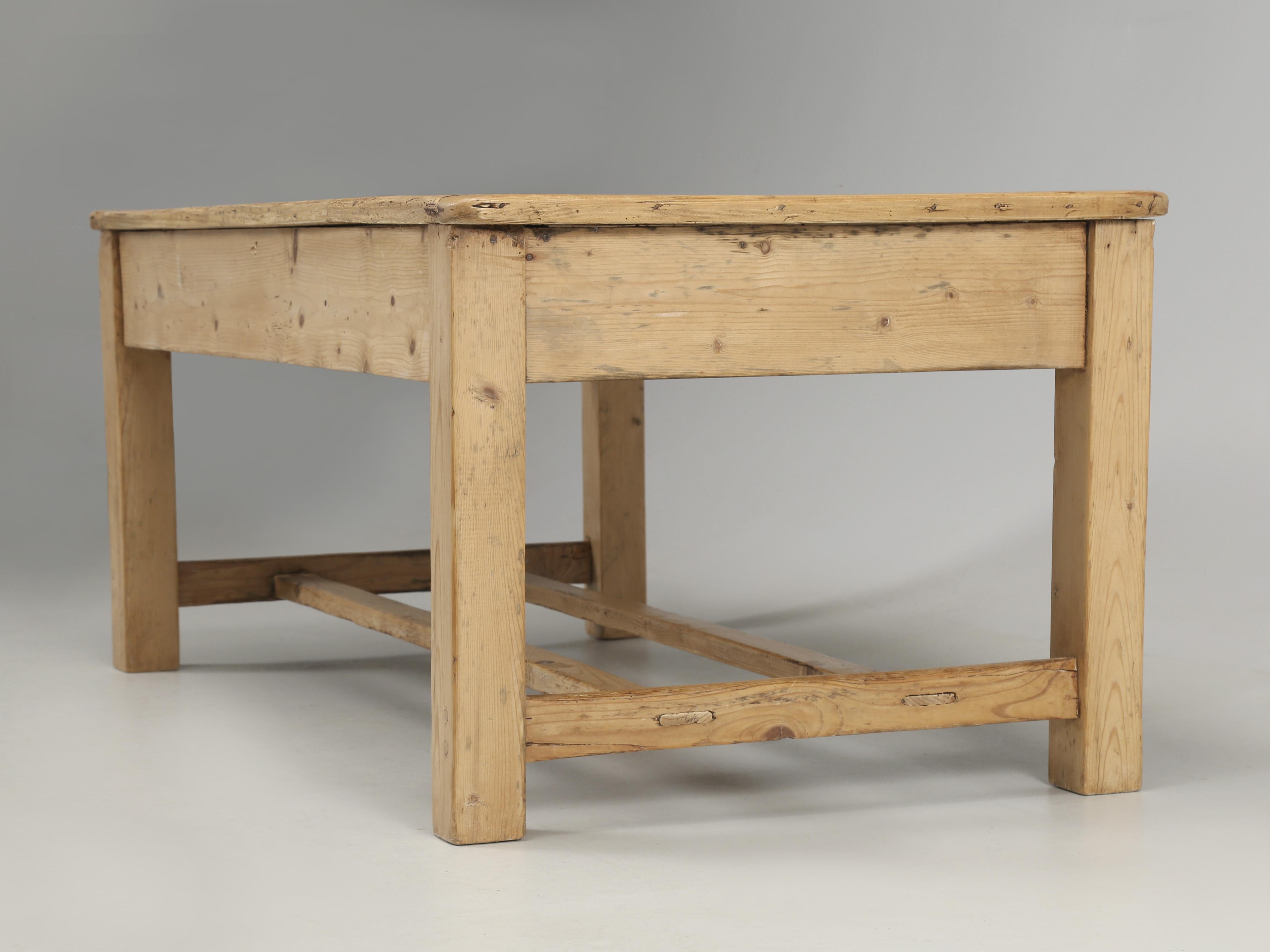 Antique Irish Scrubbed Pine Coffee Table Cut-Down from a Kitchen Table, c1900 8
