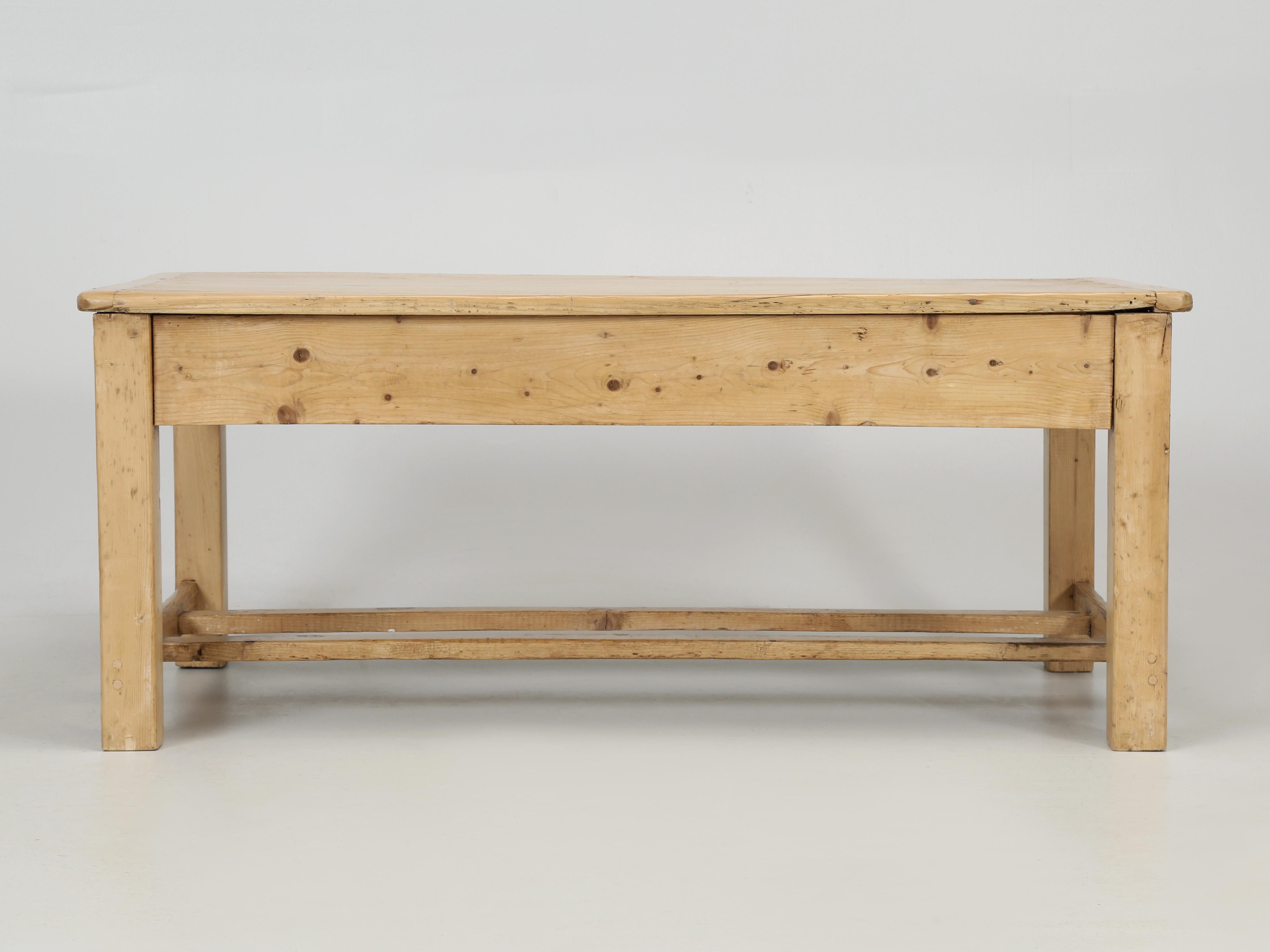 Antique Irish Scrubbed Pine Coffee Table Cut-Down from a Kitchen Table, c1900 10