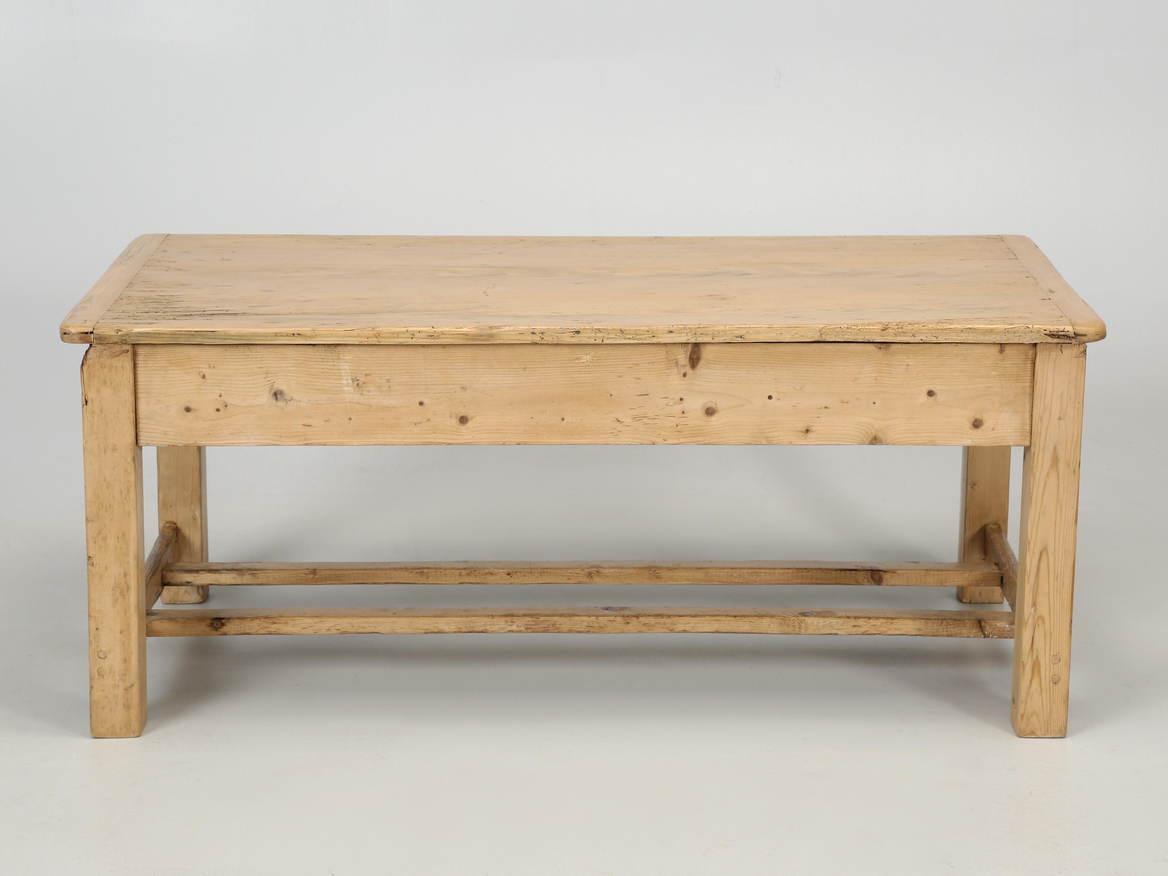 Antique Irish Scrubbed Pine Coffee Table Cut-Down from a Kitchen Table, c1900 1