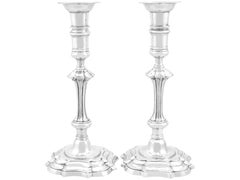 Antique Irish Sterling Silver Candlesticks by John Smyth