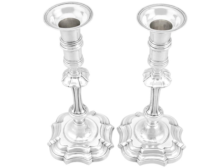 Antique Irish Sterling Silver Candlesticks For Sale at 1stDibs