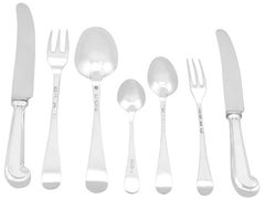 Antique Irish Sterling Silver Canteen of Cutlery for Twelve Persons (1771-1820)