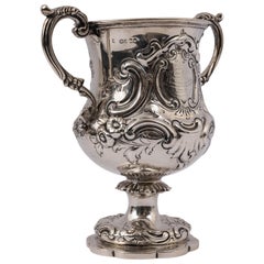 Antiguo Cáliz Irlandés de Plata de Ley Perro Liebre Trofeo de Caza Dublín