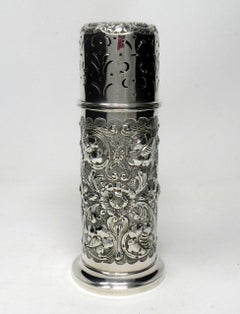 Muffineur irlandais antique en argent sterling Charles Lamb Dublin Irlande 1901 8.9ozs