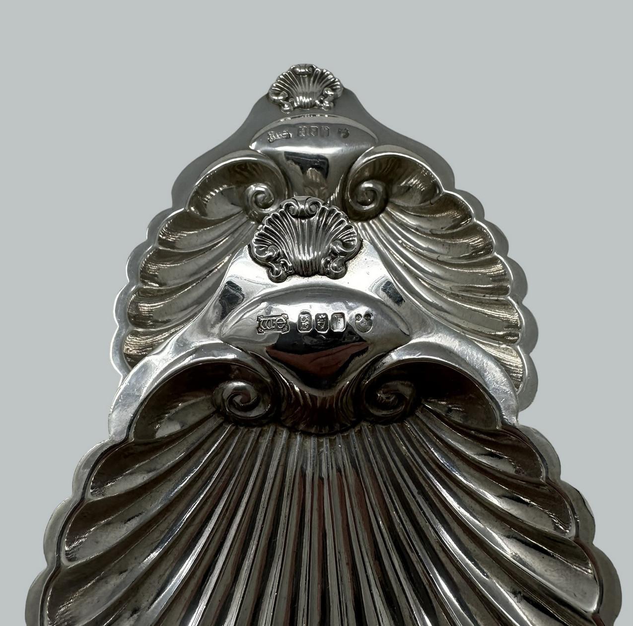 Antiguos platos irlandeses de concha de plata de ley William Egan Cork Hallmark Dublín en venta 3