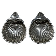 Antichi piatti a conchiglia in argento sterling irlandese William Egan Cork con marchio Dublino