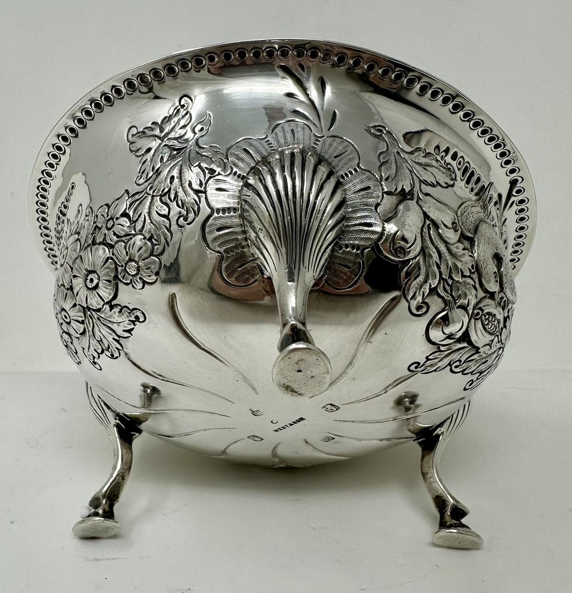 19th Century Antique Irish Sterling Silver Sugar Bowl Centerpiece Matthew West Dublin 1902 