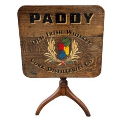Antique Irish Table Whiskey Pub Table Rectangular Flip Top Table Oak IRELAND