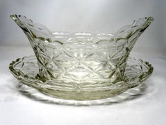 Antique Irish Tipperary Waterford Glass Cut Crystal Bowl Georgian Centerpiece
