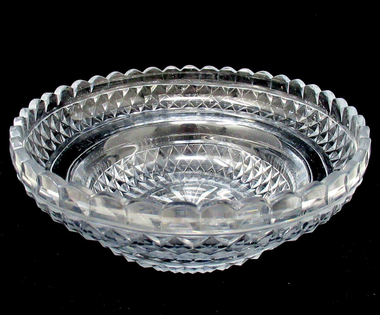 18th Century and Earlier Antique Irish Tipperary Waterford Glass Cut Crystal Bowl Georgian Centerpiece