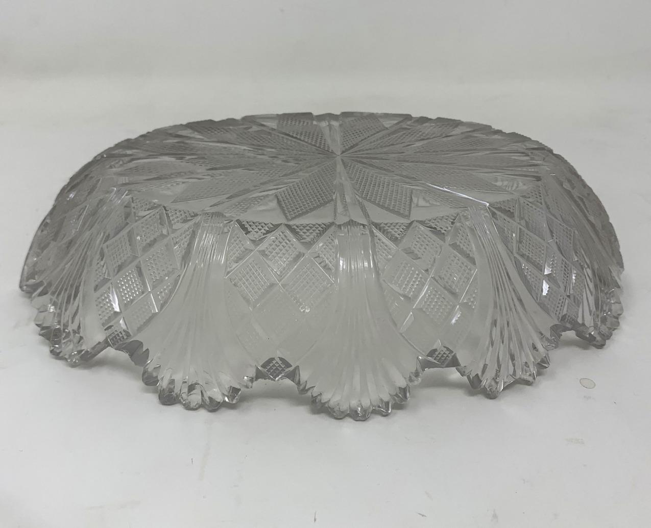 Antique Irish Tipperary Waterford Glass Cut Crystal Bowl Georgian Centerpiece 1