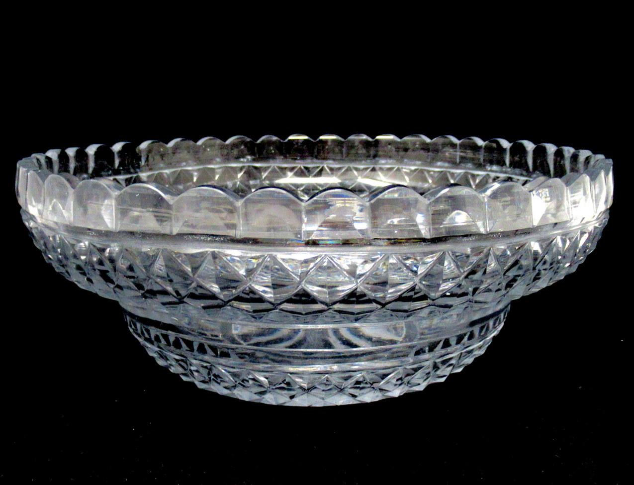 Antique Irish Tipperary Waterford Glass Cut Crystal Bowl Georgian Centerpiece 2
