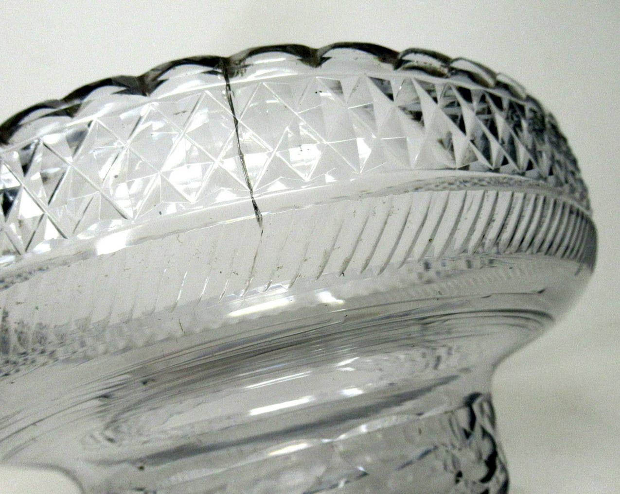 Antique Irish Tipperary Waterford Glass Cut Crystal Georgian Centerpiece Bowl 18 For Sale 5