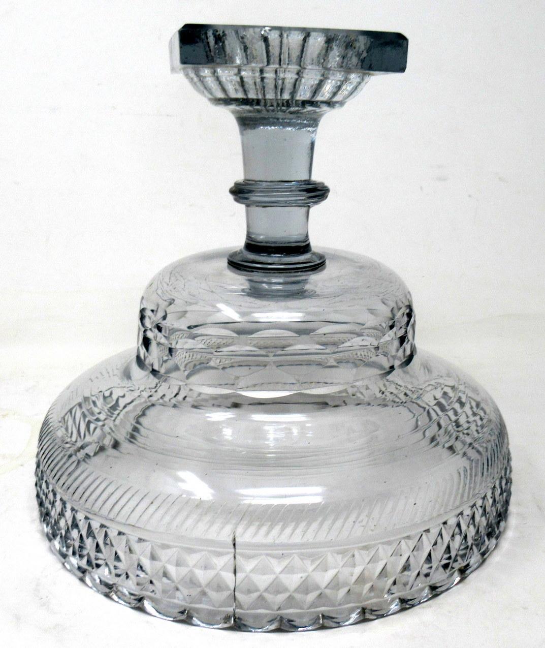 Antique Irish Tipperary Waterford Glass Cut Crystal Georgian Centerpiece Bowl 18 For Sale 6