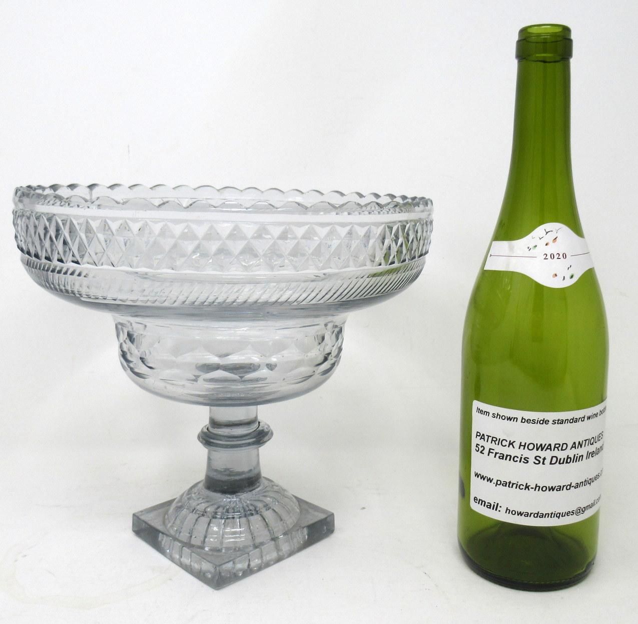 Antique Irish Tipperary Waterford Glass Cut Crystal Georgian Centerpiece Bowl 18 For Sale 7