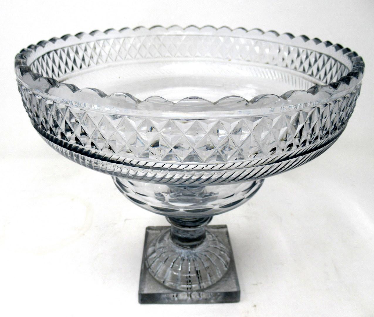 18th Century and Earlier Antique Irish Tipperary Waterford Glass Cut Crystal Georgian Centerpiece Bowl 18 For Sale