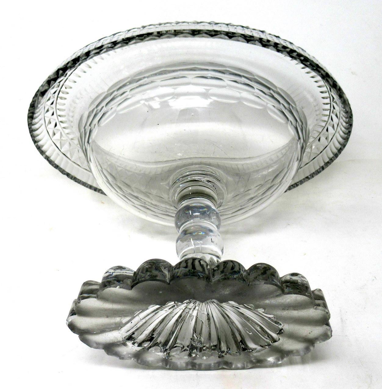 Polished Antique Irish Tipperary Waterford Glass Cut Crystal Georgian Turnover Bowl 18Ct