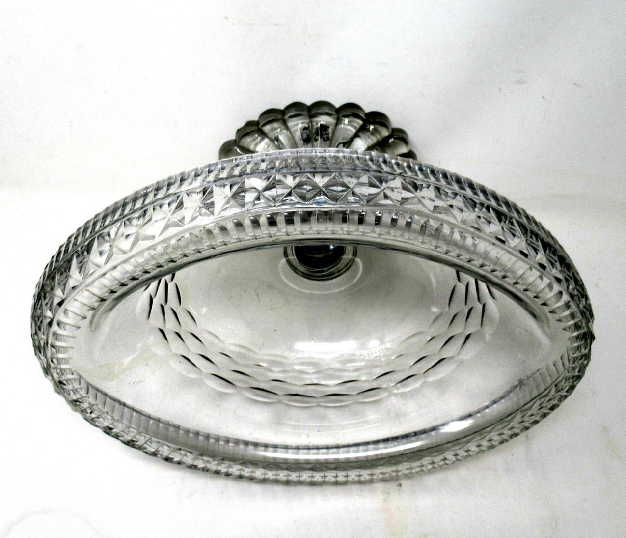 18th Century and Earlier Antique Irish Tipperary Waterford Glass Cut Crystal Georgian Turnover Bowl 18Ct