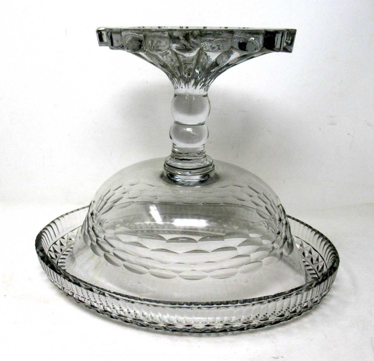 Antique Irish Tipperary Waterford Glass Cut Crystal Georgian Turnover Bowl 18Ct 1