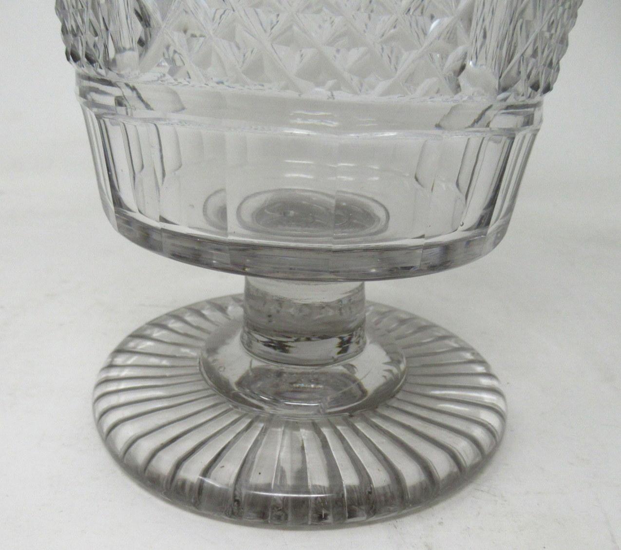 Antique Irish Tipperary Waterford Glass Cut Crystal Vase Georgian Centerpiece 2