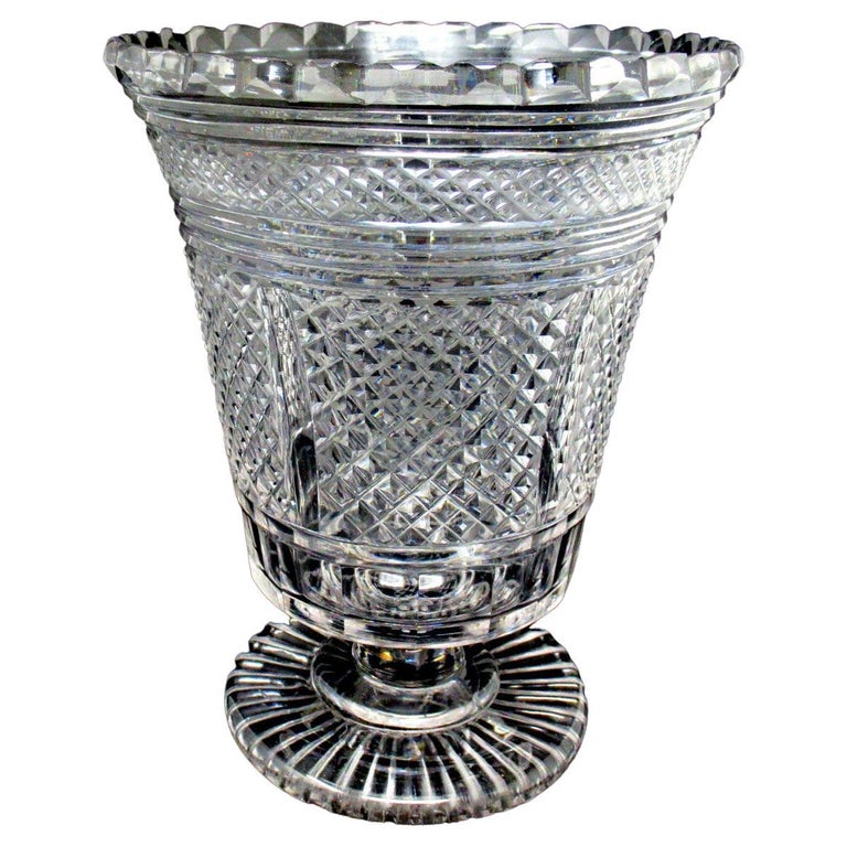 Antique Irish Tipperary Waterford Glass Cut Crystal Vase