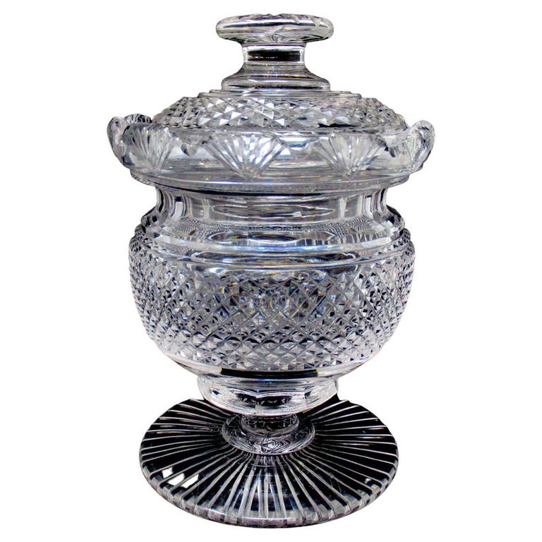 Antique Irish Tipperary Waterford Glass Cut Crystal Vase