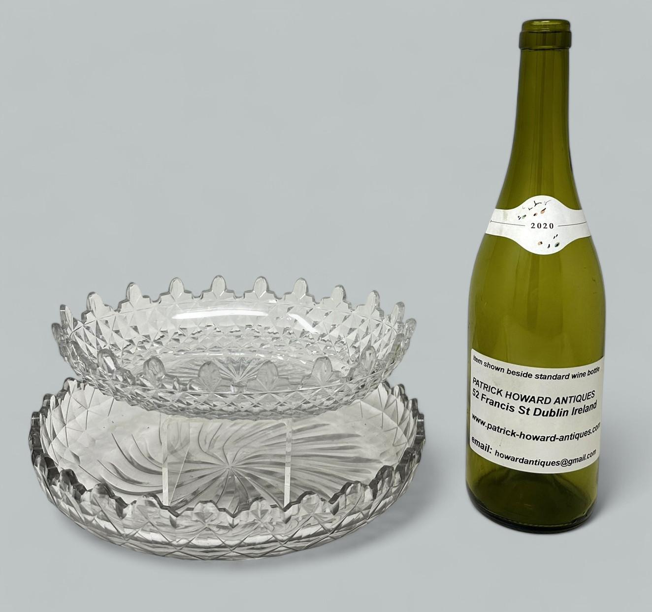 Antique plateau circulaire victorien irlandais Tipperary Waterford en cristal taillé en vente 5