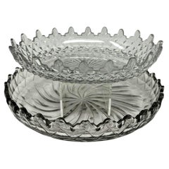 Antique plateau circulaire victorien irlandais Tipperary Waterford en cristal taillé