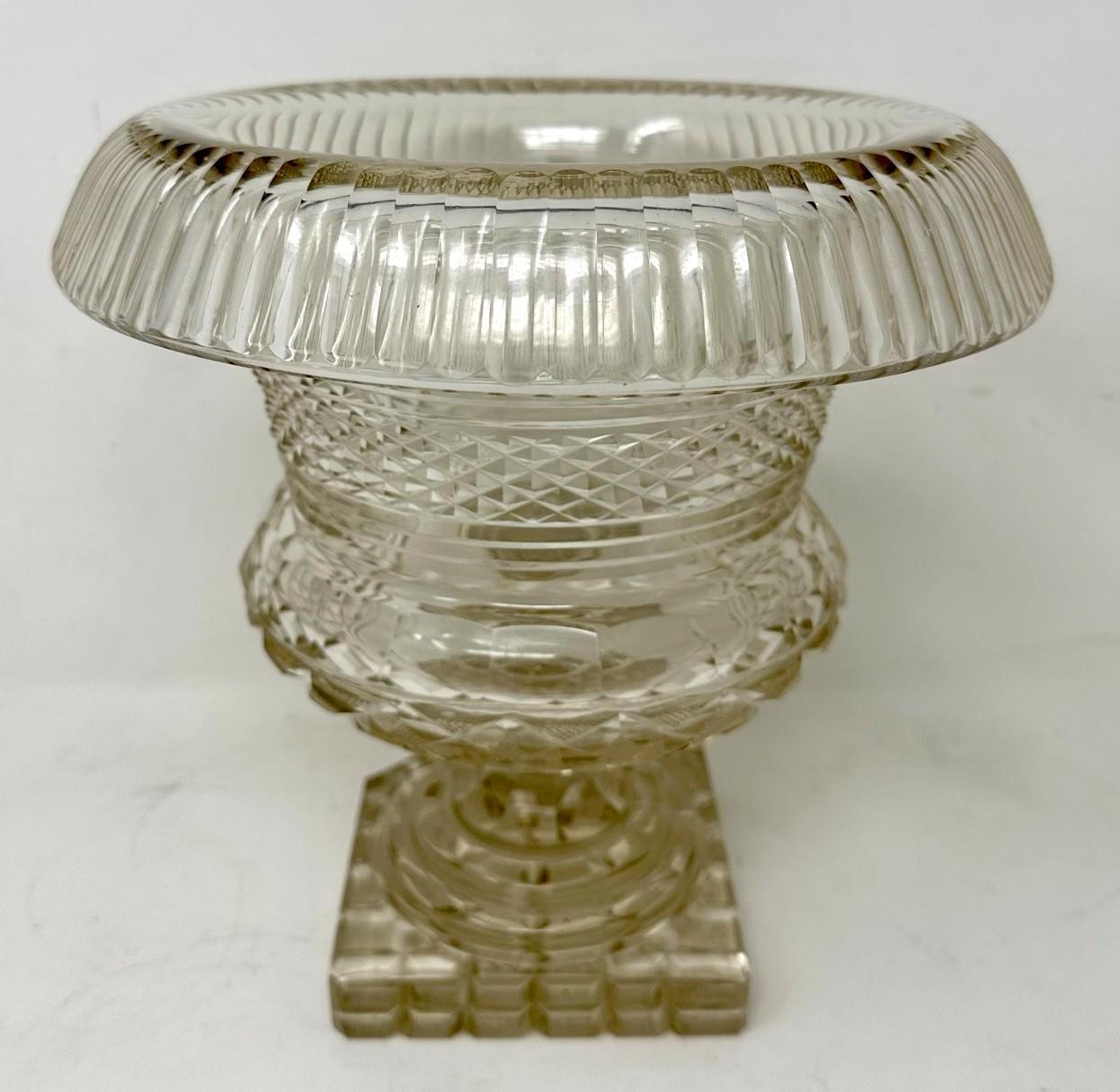 Polished Antique Irish Tipperary Waterford Glass Cut Crystal Victorian Turnover Bowl 19Ct For Sale
