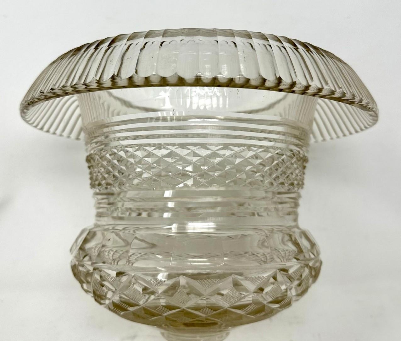 19th Century Antique Irish Tipperary Waterford Glass Cut Crystal Victorian Turnover Bowl 19Ct For Sale