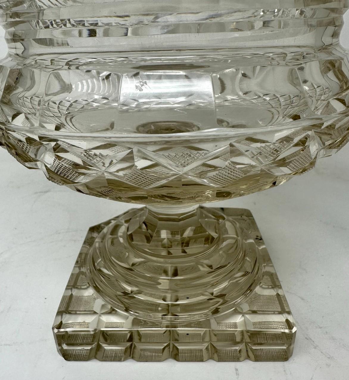Antique Irish Tipperary Waterford Glass Cut Crystal Victorian Turnover Bowl 19Ct For Sale 1