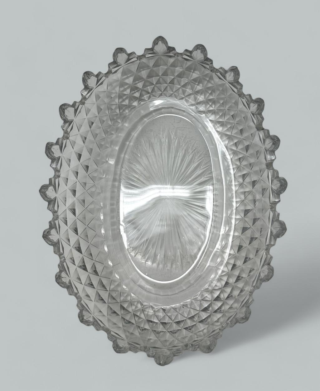 Antiguo Tipperary irlandés Cristal de Waterford Cristal tallado Bandeja Victoriana Turnover Bowl en venta 3