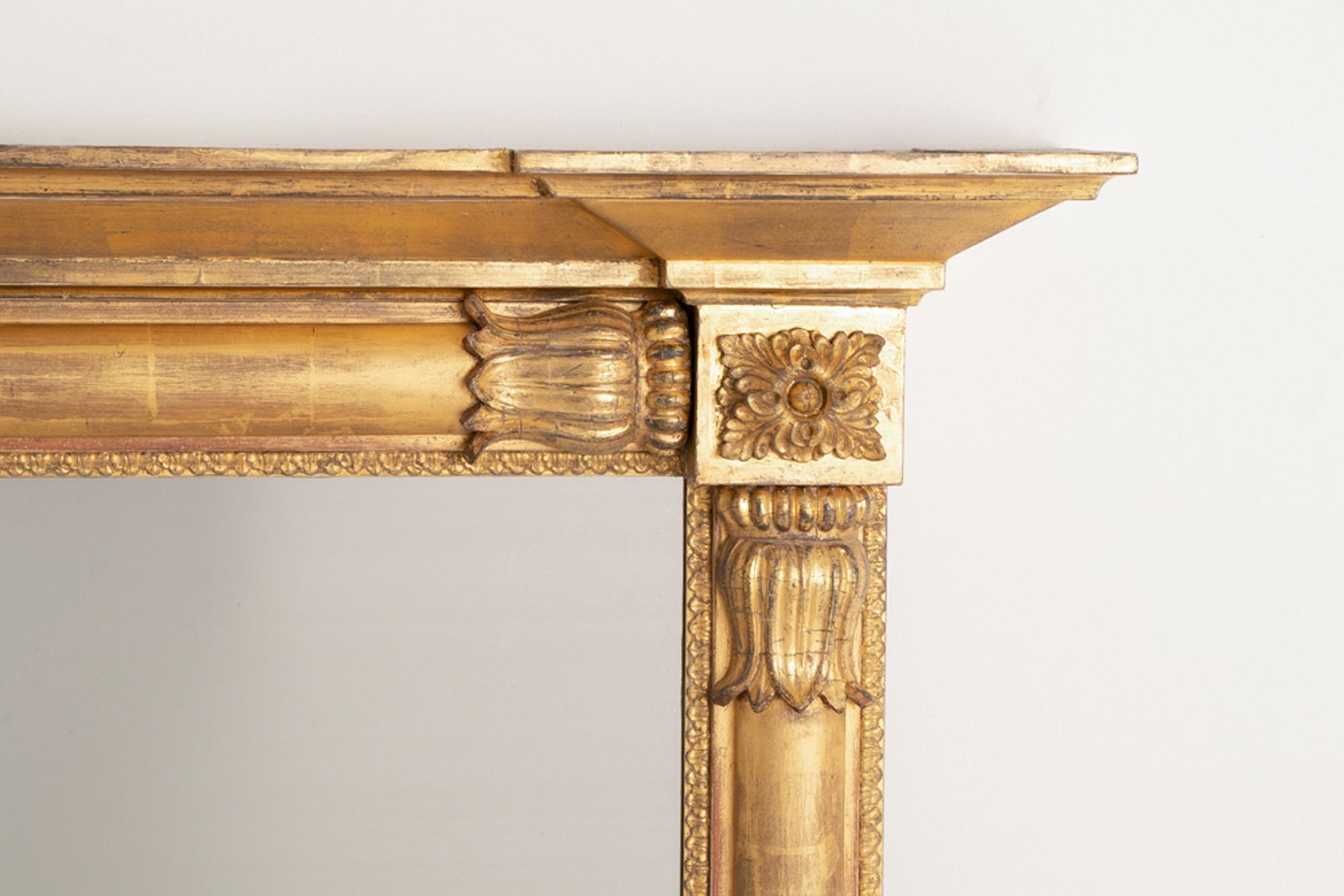 Antique Irish Water Gilded Overmantle Mirror, c.1820 In Good Condition In London, Greenwich