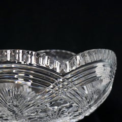 Antique Irish Waterford Cut Crystal Fruit Center Bowl, 20th Century