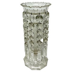 Antique Irish Waterford Hand Cut Lead Crystal Lustres Vase Candlestick Ireland