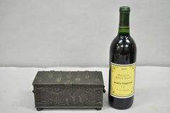 Antique "Iron Art" Denmark Bronze Trinket Jewelry Box Casket "Battle of Estonia"