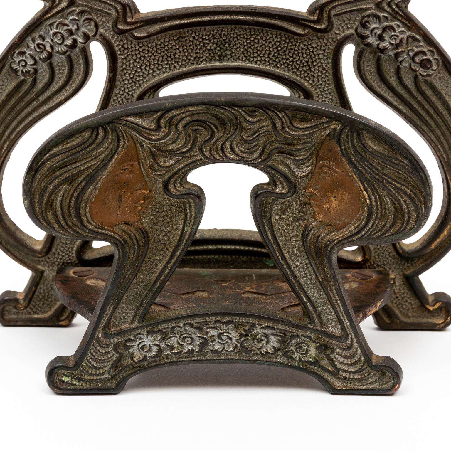 Antique Iron Art Nouveau Napkin or Letter Holder at 1stDibs antique iron holder, vintage metal