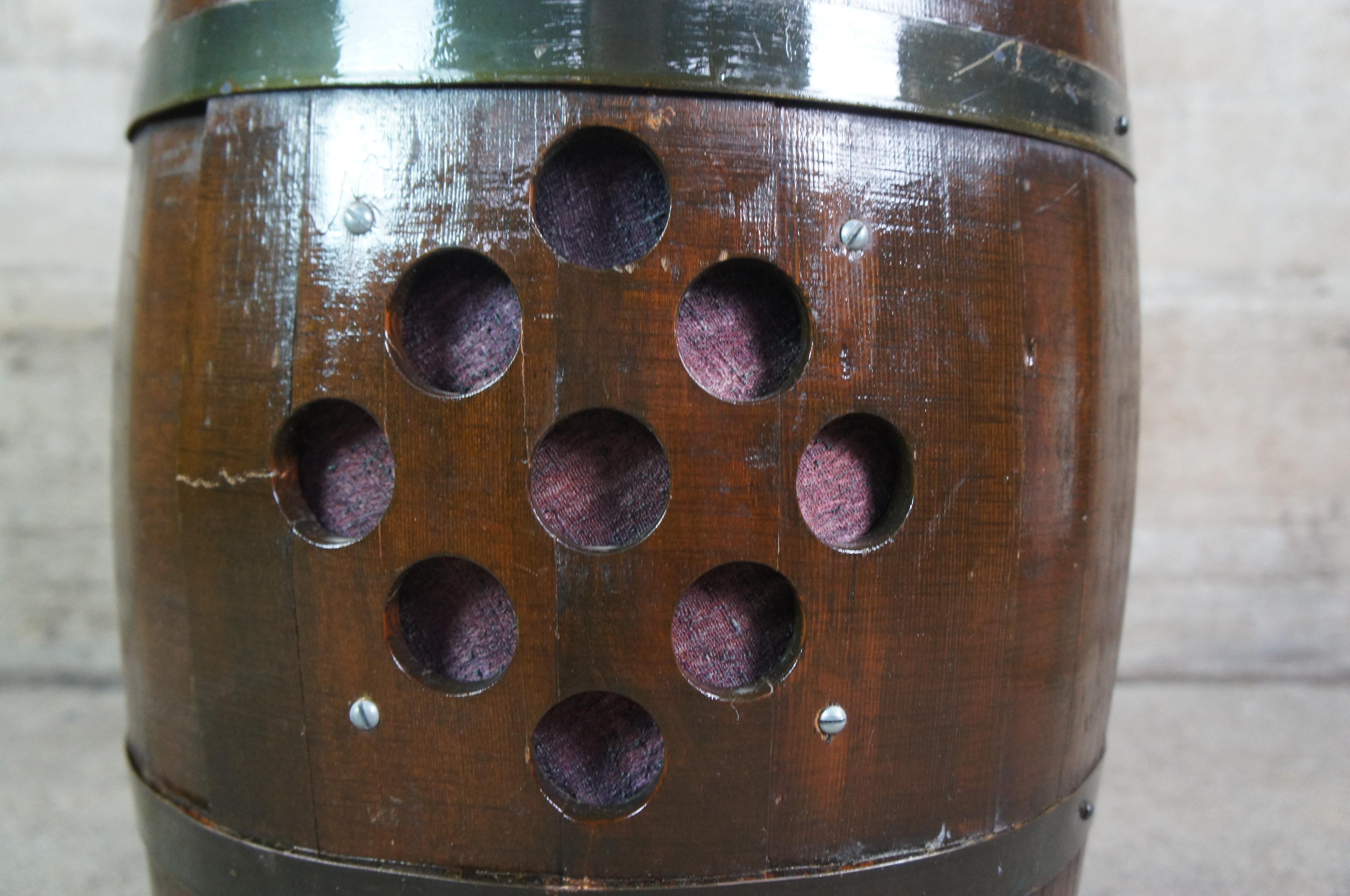 Antique Iron Banded Whiskey Wine Barrel Cask Music Speaker Maritime Bar Tiki For Sale 2