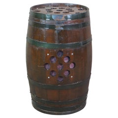 Antique Iron Banded Whiskey Wine Barrel Cask Music Speaker Maritime Bar Tiki